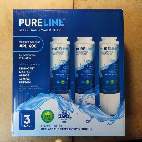 Pureline Refrigerator Water Filter #PL-400; Box of 3 - Picture 1 of 2